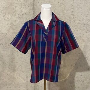 FOLIO by Fire Islander 80s Jewel Tone Plaid Collared Top | Eclectic Grandpa